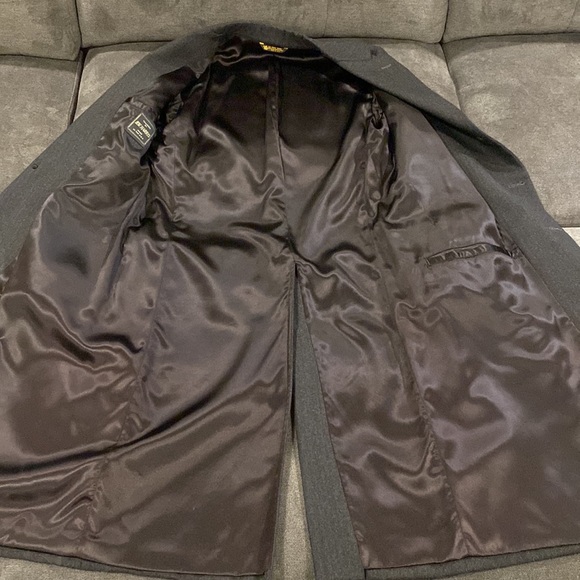 Vintage 90s B.W. Harris Mens 42 Long Black Wool Long Overcoat Topcoat Cosplay - Picture 6 of 10